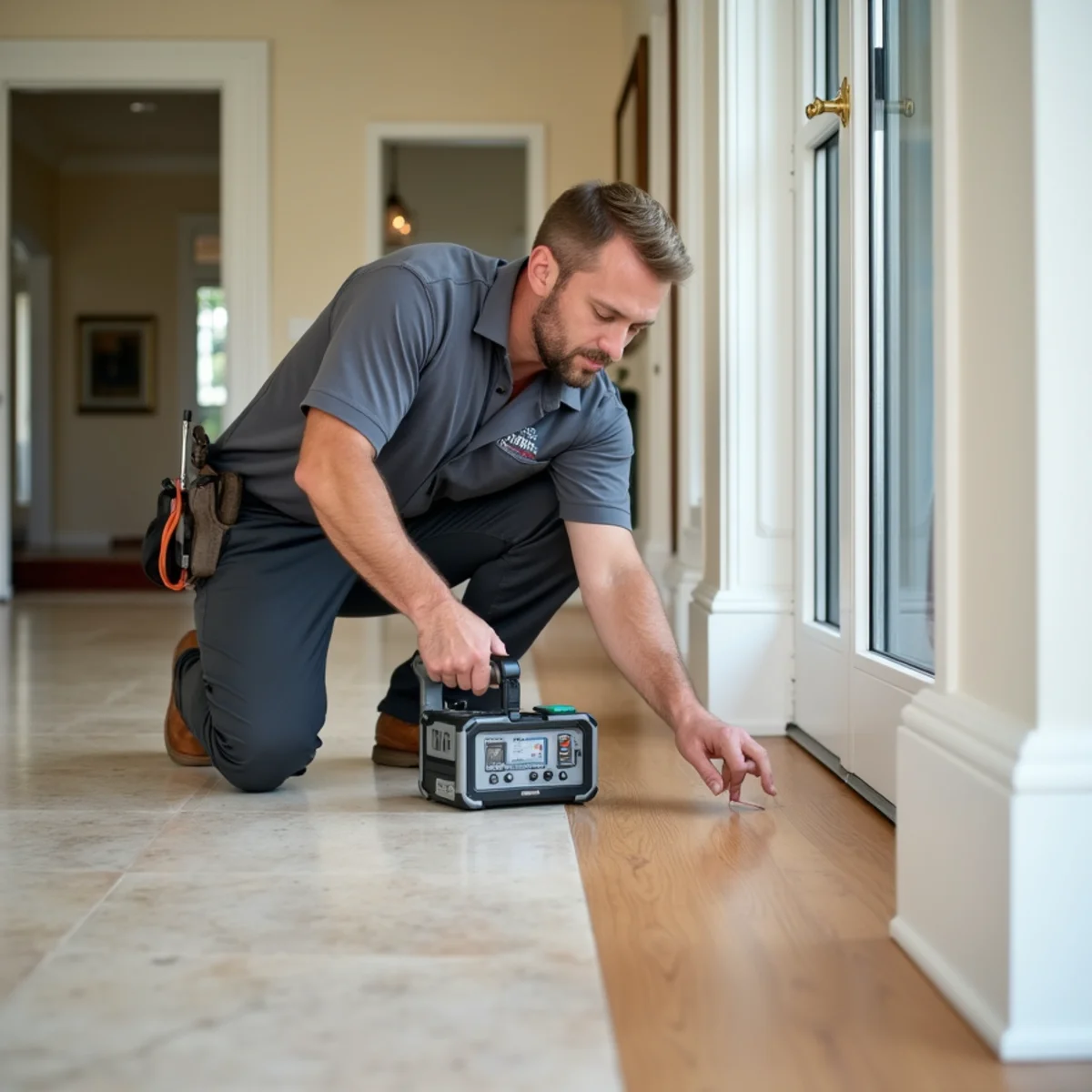 Drying hardwood and tile floors on concrete slab foundations in Naples